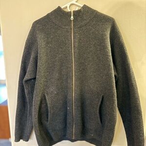 Vintage Patagonia Drivers Knit Full Zip Ribbed Cardigan Sweater Dark Gray